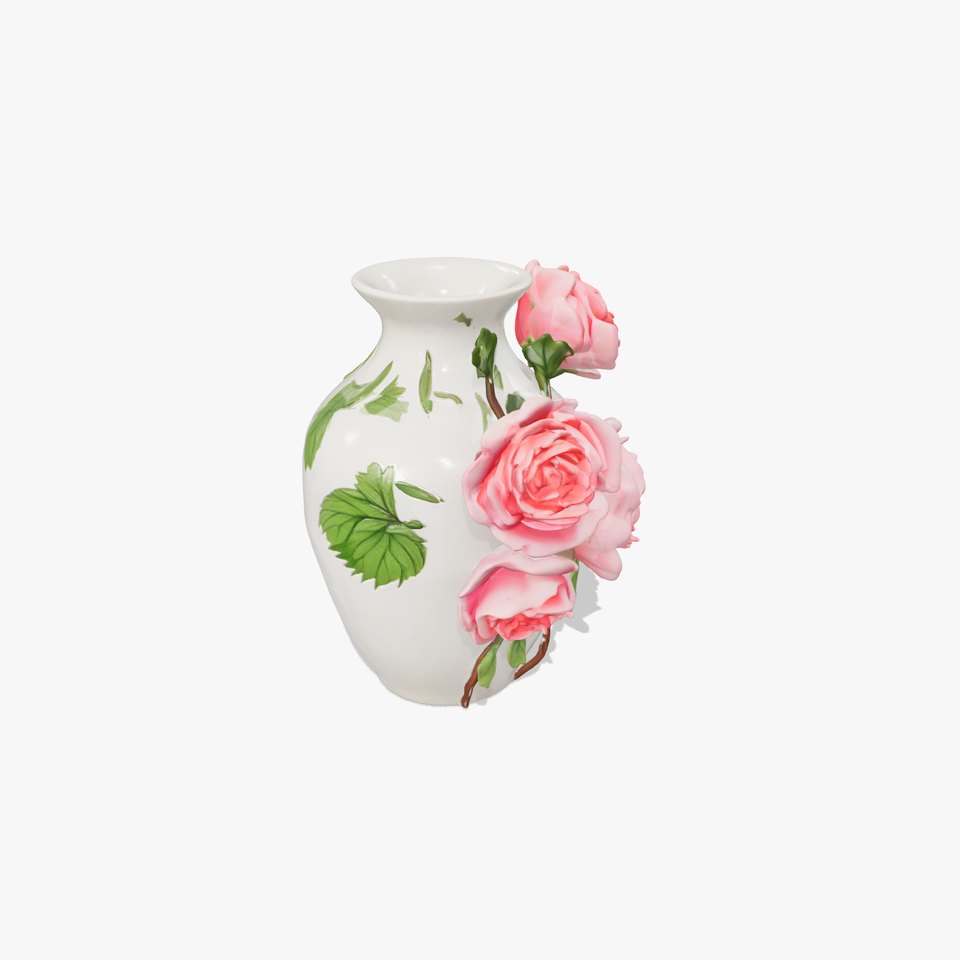 Ceramic Vase with Hand-Painted Roses model pack